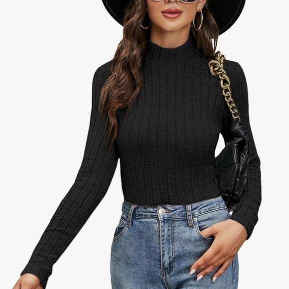 Mock Neck Ribbed Knit Sweater *NEW* - Picture 3 of 11